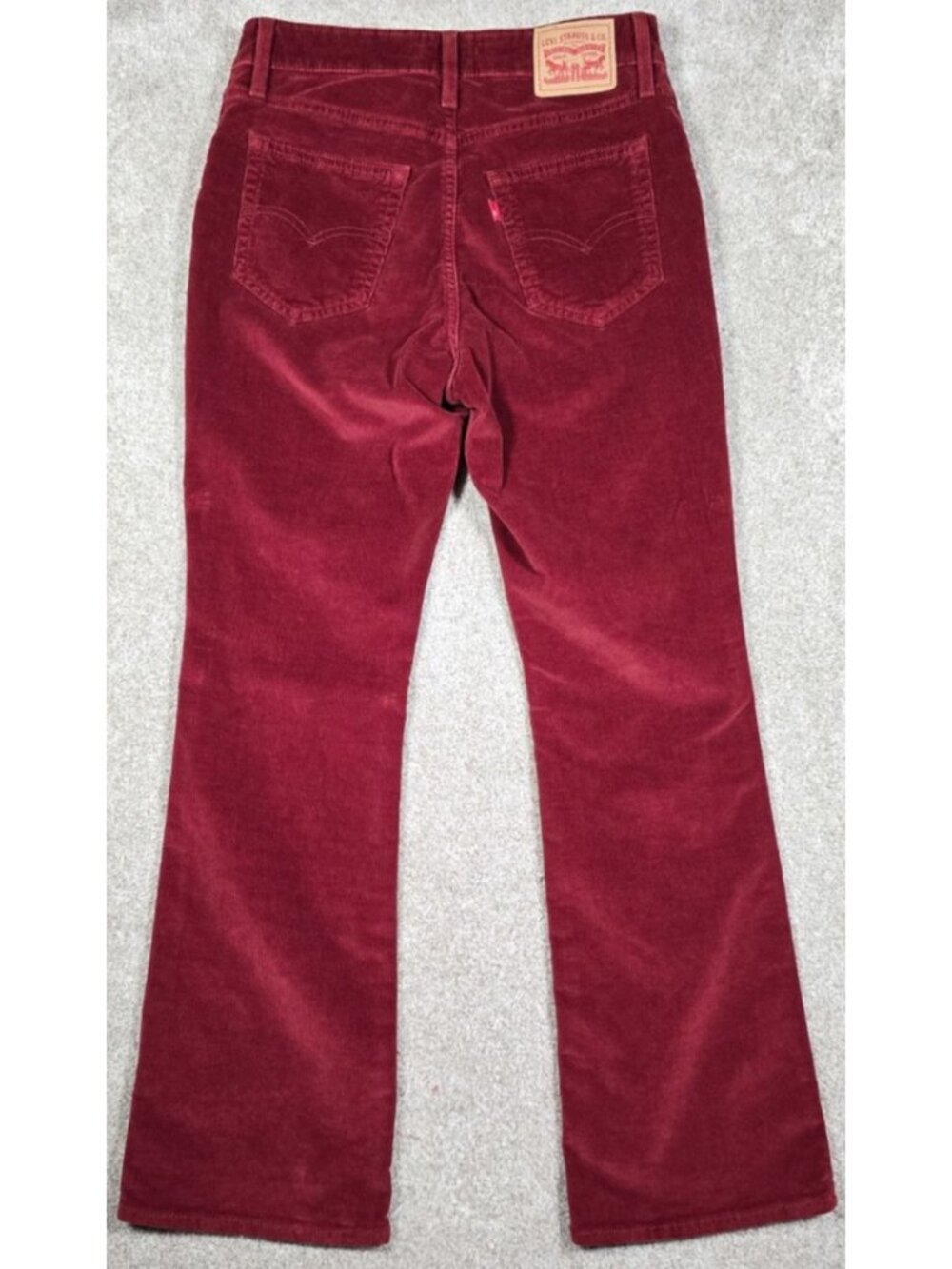 Levi's 725 Red Corduroy Stretch High Rise Bootcut Jeans Western Boho Women's 28 - Picture 13 of 16